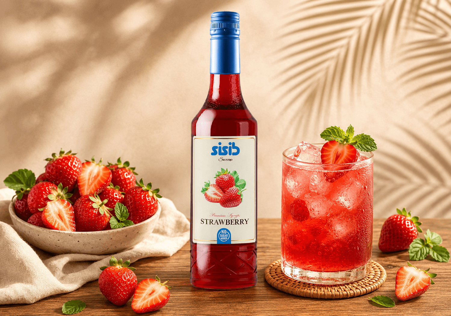 سیروپ توت فرنگی (Strawberry) بدون قند سیسیب