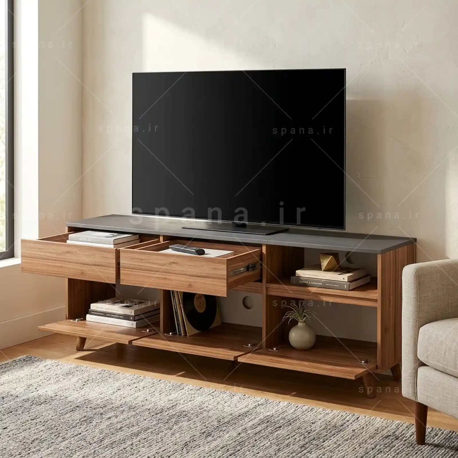 میز تلویزیون کد 110 طرح C – طول 200 — تصویر ۹