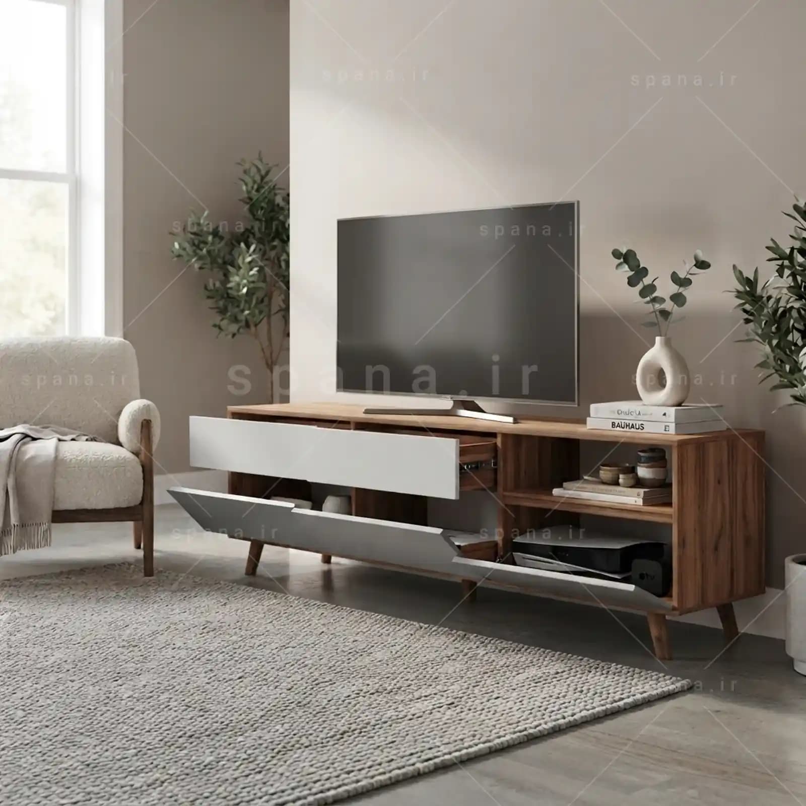 میز تلویزیون کد 108 طرح A – طول 200 — تصویر ۹