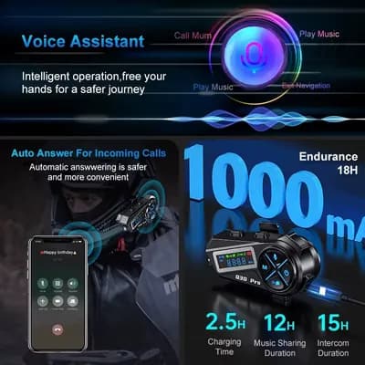 بلوتوث کلاه کاسکت Q30 Pro — تصویر ۴