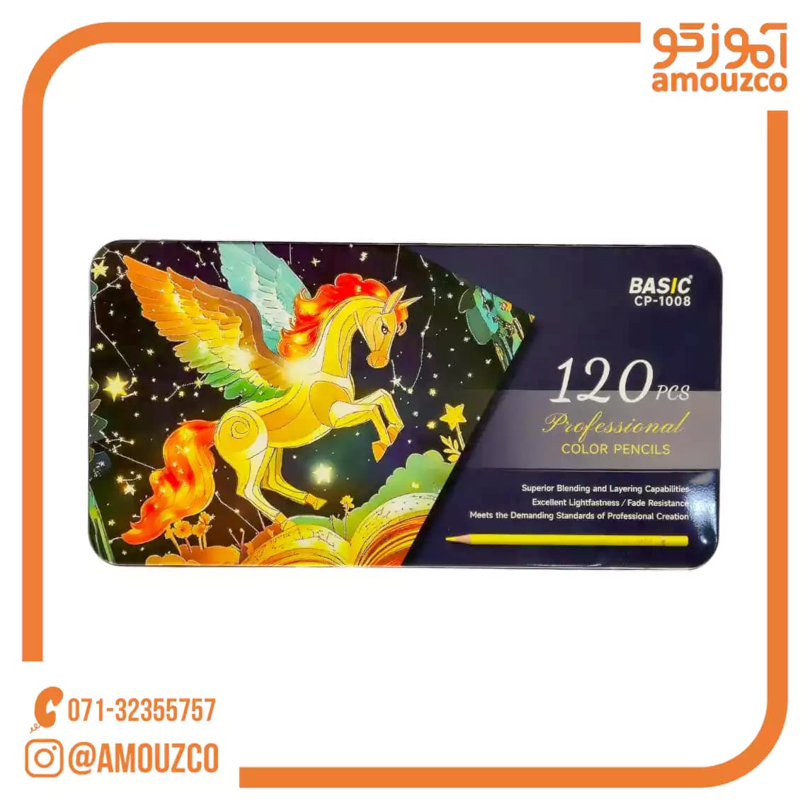 مدادرنگی حرفه ای 120 رنگ بیسیک (طرح پلی کروم)