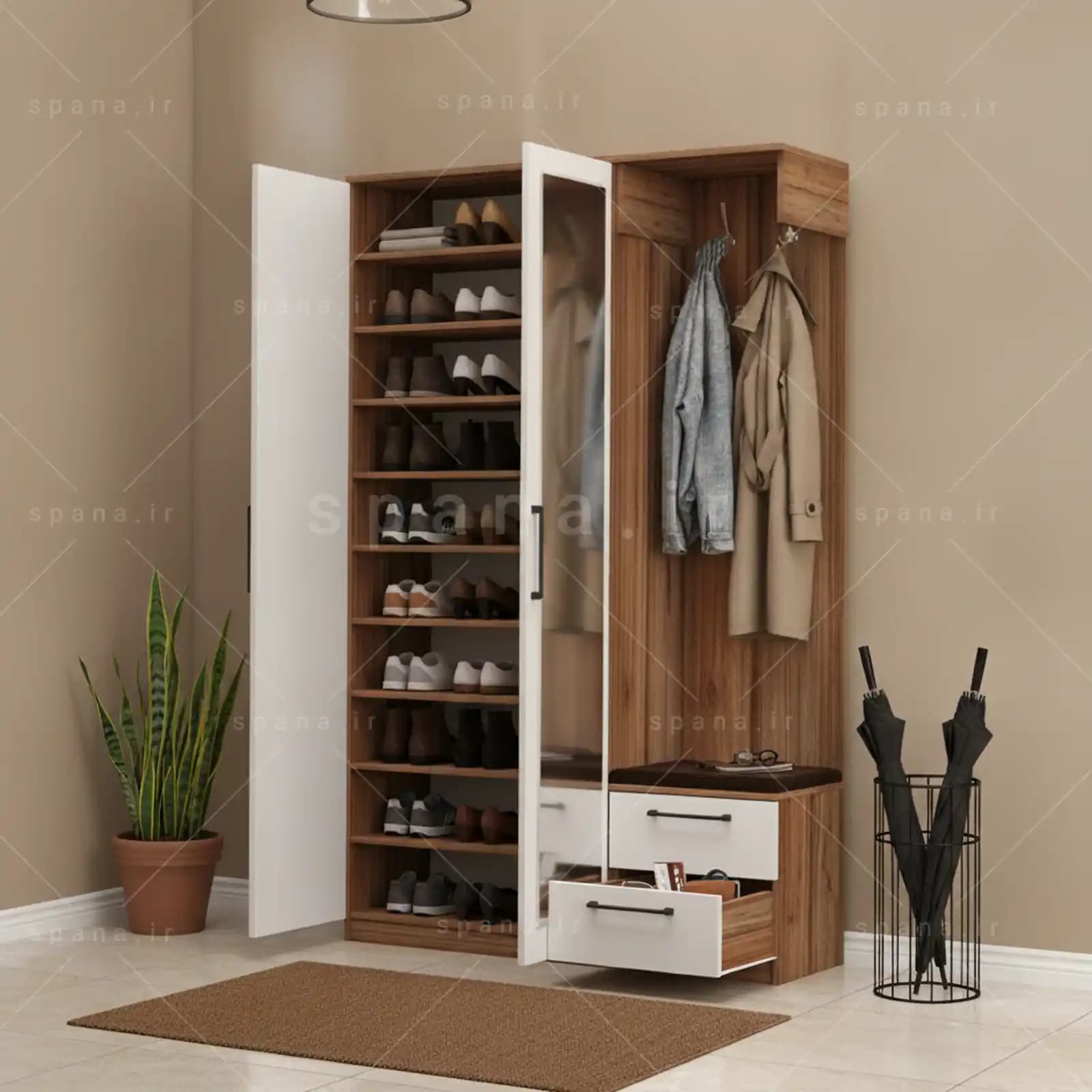 جاکفشی جالباسی دار ساویز کد 105 – طول 110
