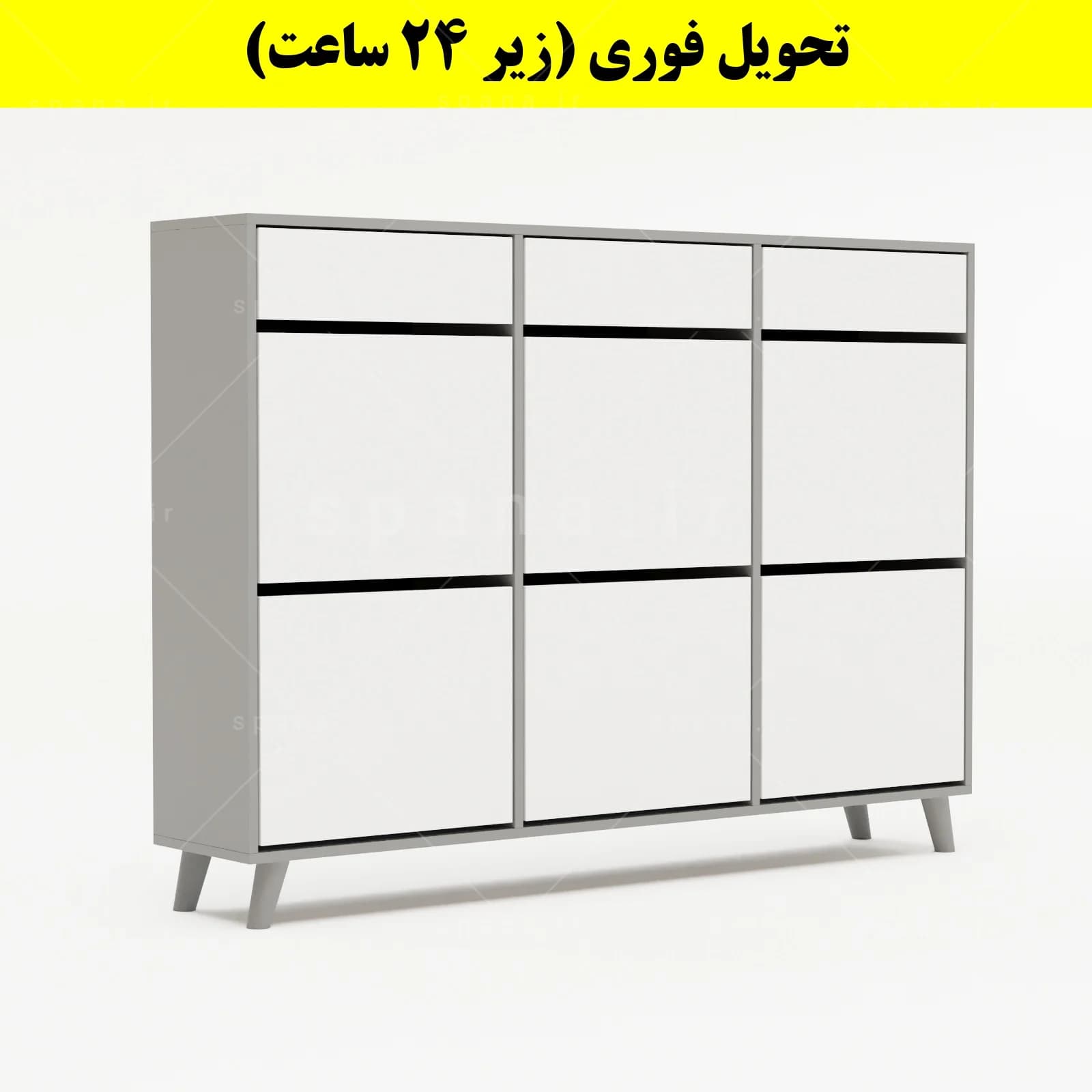 جاکفشی داشبوردی شش درب کشودار طرح ایکیا – طول 150 (تحویل فوری) — تصویر ۵