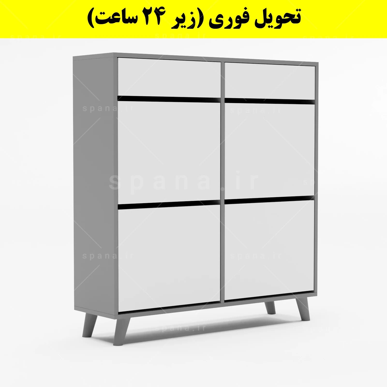 جاکفشی داشبوردی چهار درب کشودار طرح ایکیا – طول 100 (تحویل فوری) — تصویر ۵