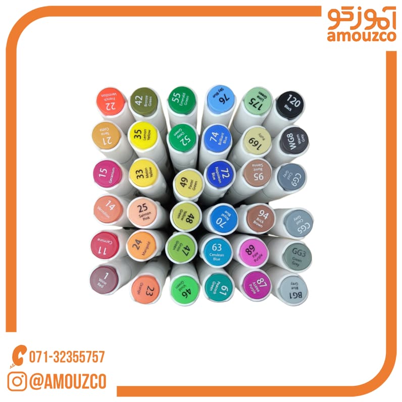 ماژیک راندو دو سر براش دیاموند 36 رنگ — تصویر ۴