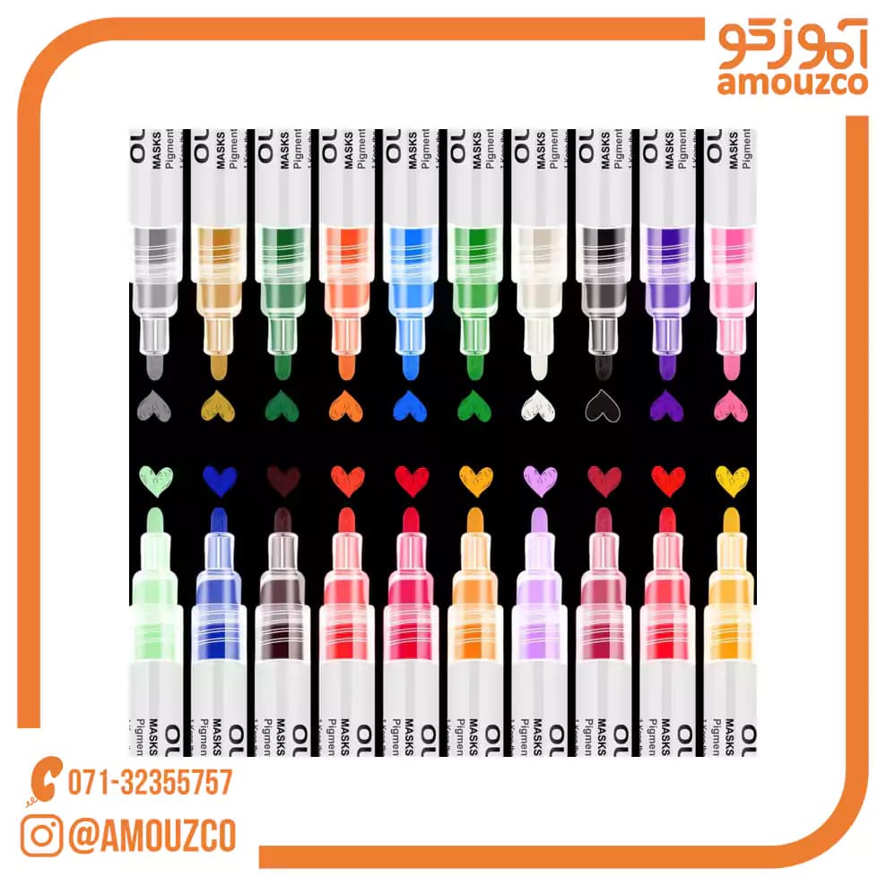 ماژیک اکریلیک 20 رنگ سرگرد OUSI — تصویر ۲