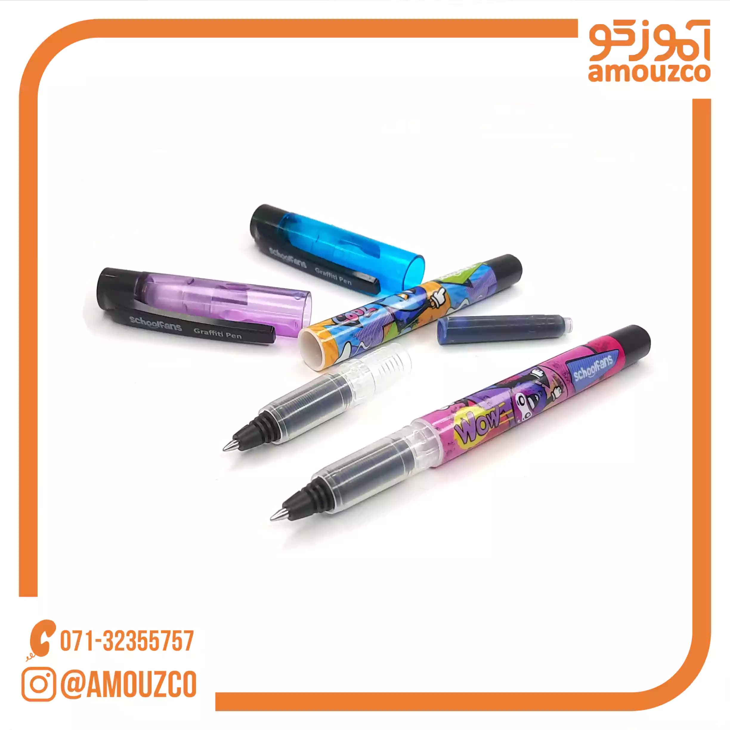 روان نویس طرح گرافینی کپسولی اسکول فنس مدل 921203 — تصویر ۳