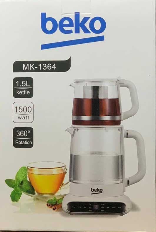 چای ساز بکو مدل MK1364 ظرفیت ۱.۷ لیتر با کتری استیل ضد زنگ