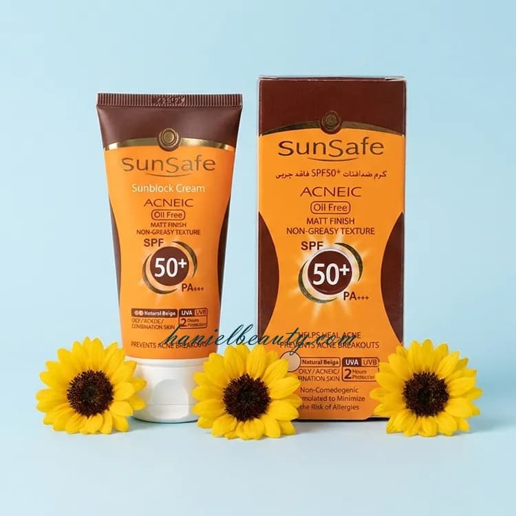 کرم ضد آفتاب رنگی سان سیف Acneic بژ روشن SPF50+ مناسب پوست چرب — تصویر ۶
