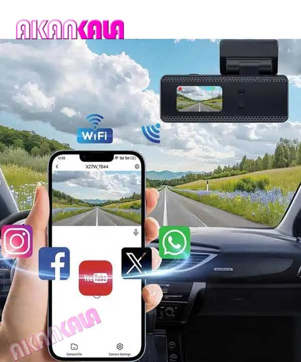 دوربین ثبت وقایع خودرو دو لنزه F8 دارای WIFI “فروش عمده” — تصویر ۲