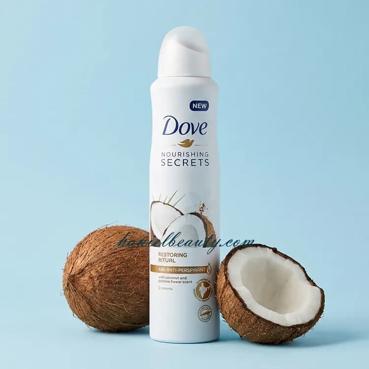 اسپری زنانه داو مدل Coconut با رایحه نارگیل حجم 250 میلی لیتر