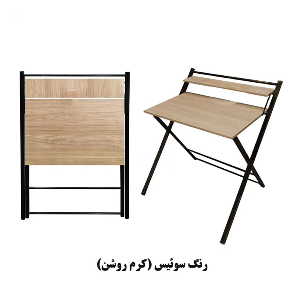 ست میز تحریر تاشو بزرگسال+صندلی السا مشکی — تصویر ۴