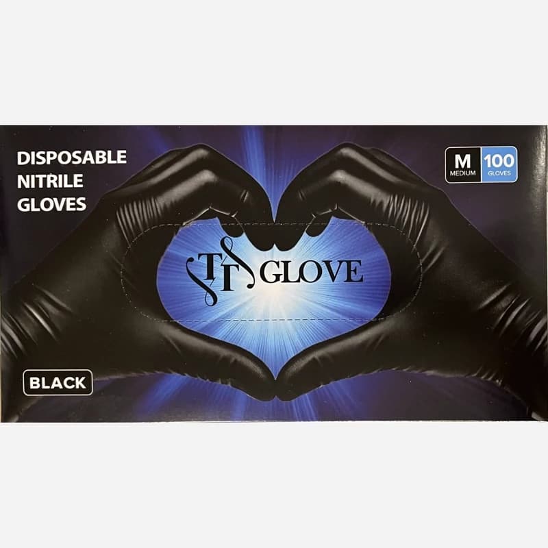 دستکش نیتریل مشکی TT glove (اینتکو) — تصویر ۴