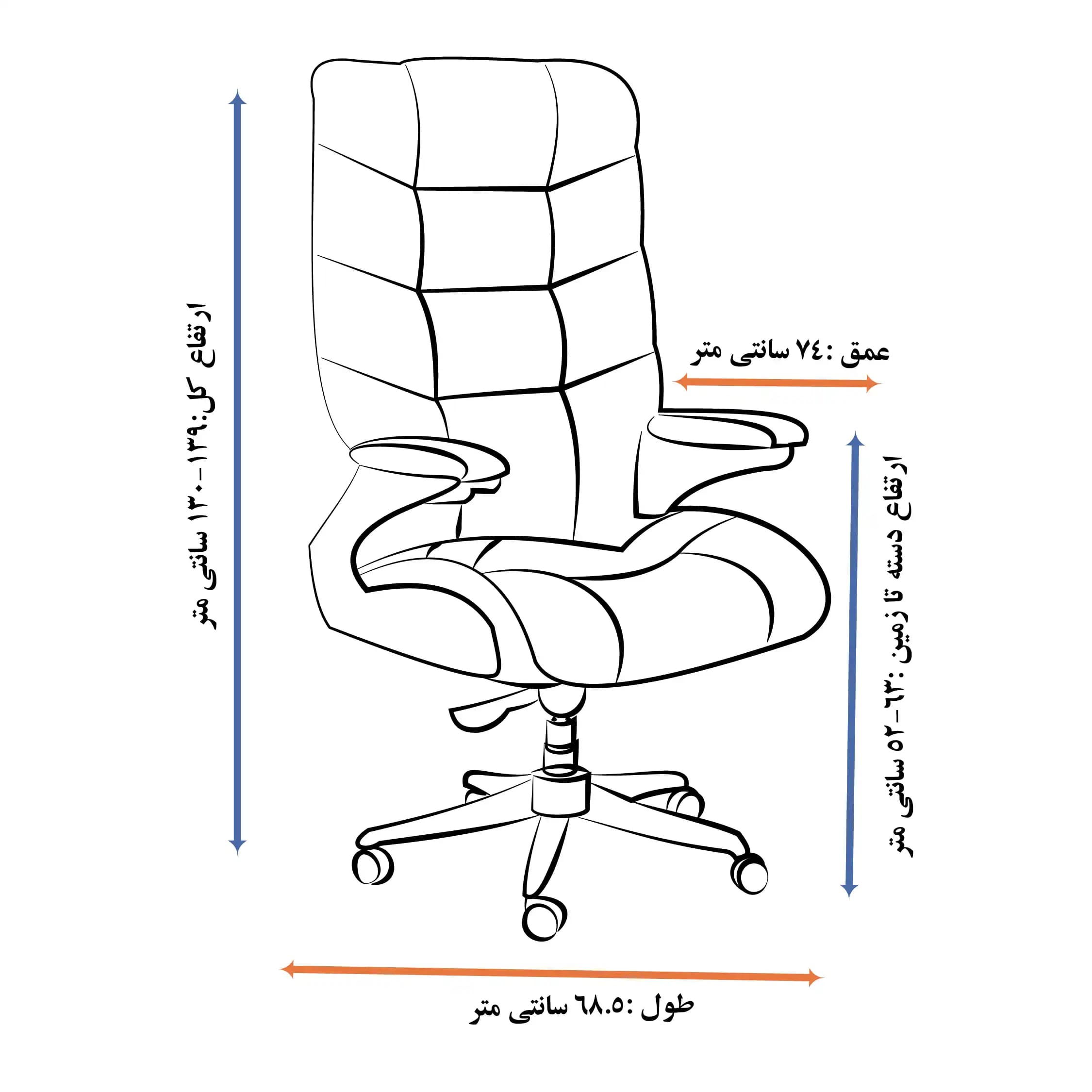 صندلی مدیریتی مدل 3060 خلبانی برند جوان — تصویر ۱۰