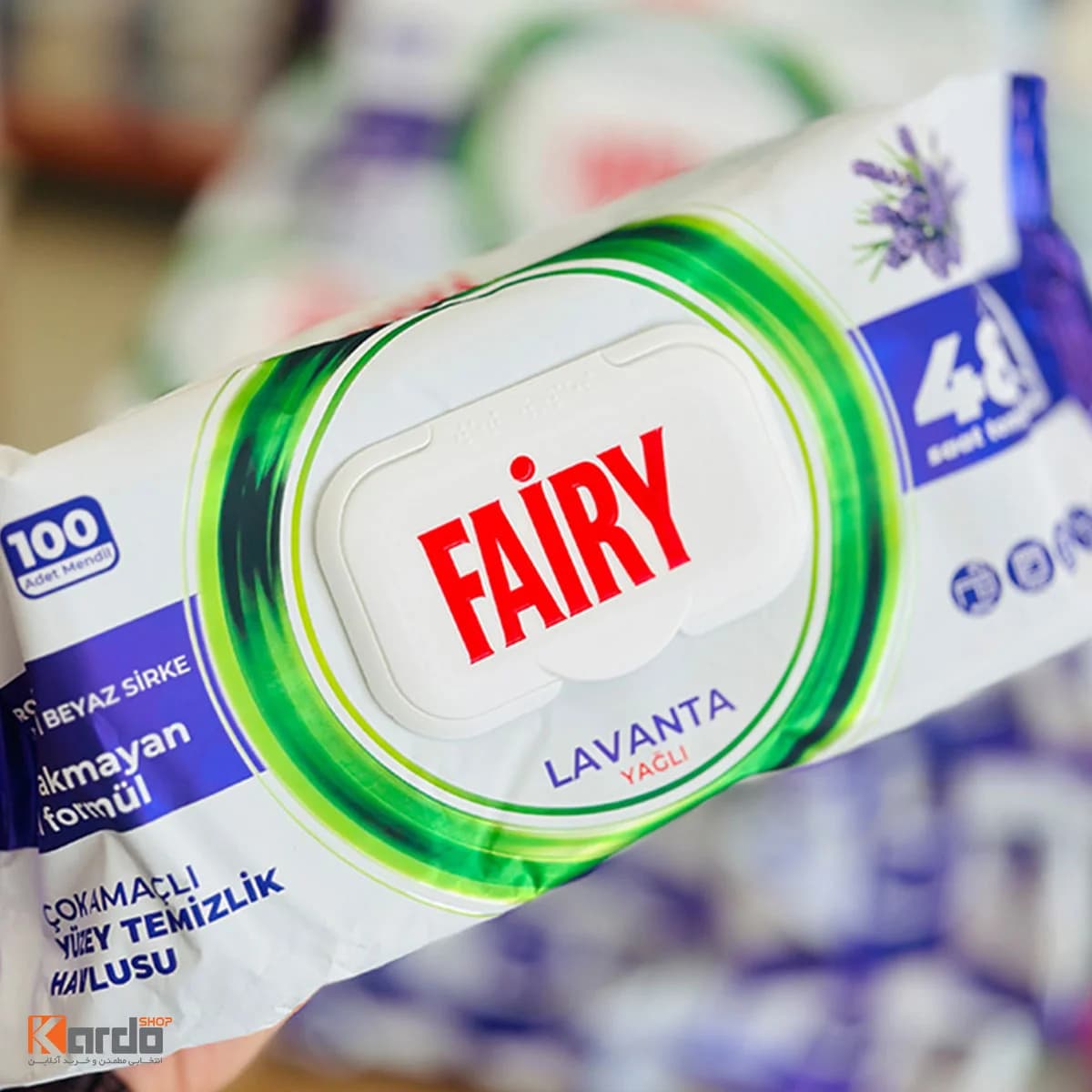 دستمال مرطوب چند منظوره فیری Fairy با رایحه اسطوخودوس بسته 100 عددی — تصویر ۶