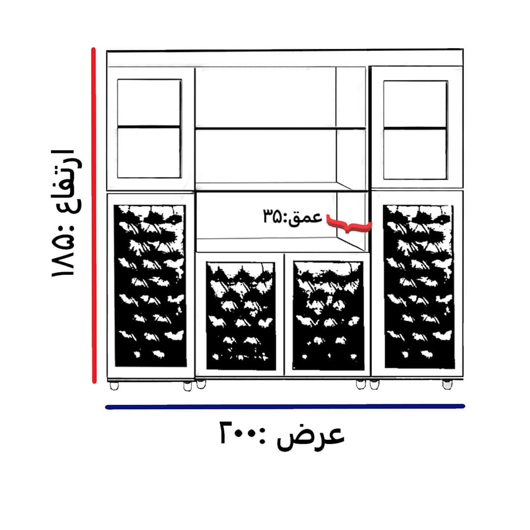 قفسه کتابخانه لمسه کاری مدل سناتور — تصویر ۲
