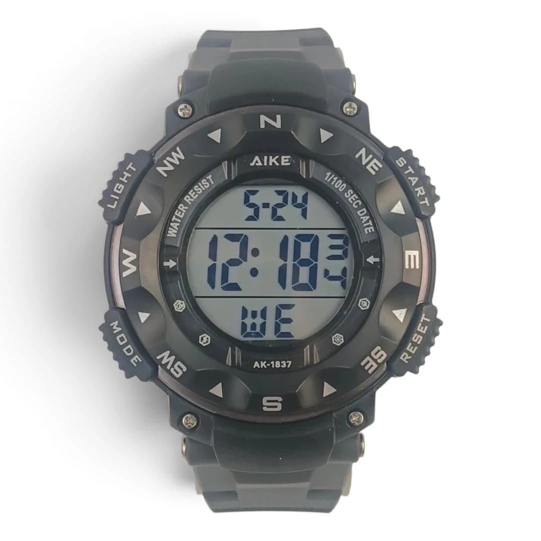 ساعت مچی اسپرت آیک | AIKE طرح G-SHOCK دیجیتالی مدل AK-1837 رنگ مشکی – طوسی به همراه جعبه و پاکت اورجینال