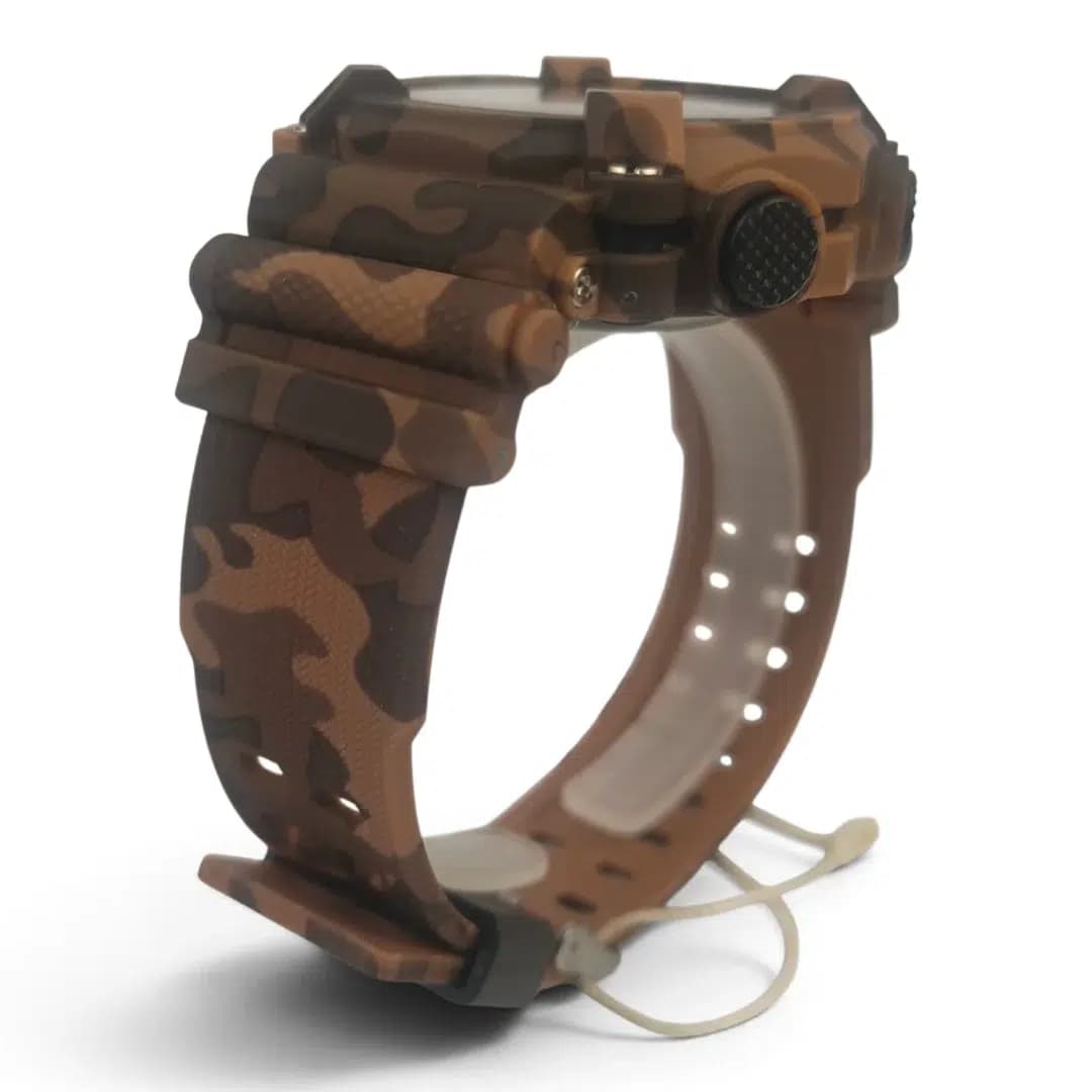 ساعت مچی اسپرت آیک | AIKE طرح G-SHOCK دیجیتالی مدل AK-1933 رنگ قهوه ای ارتشی به همراه جعبه و پاکت اورجینال — تصویر ۵