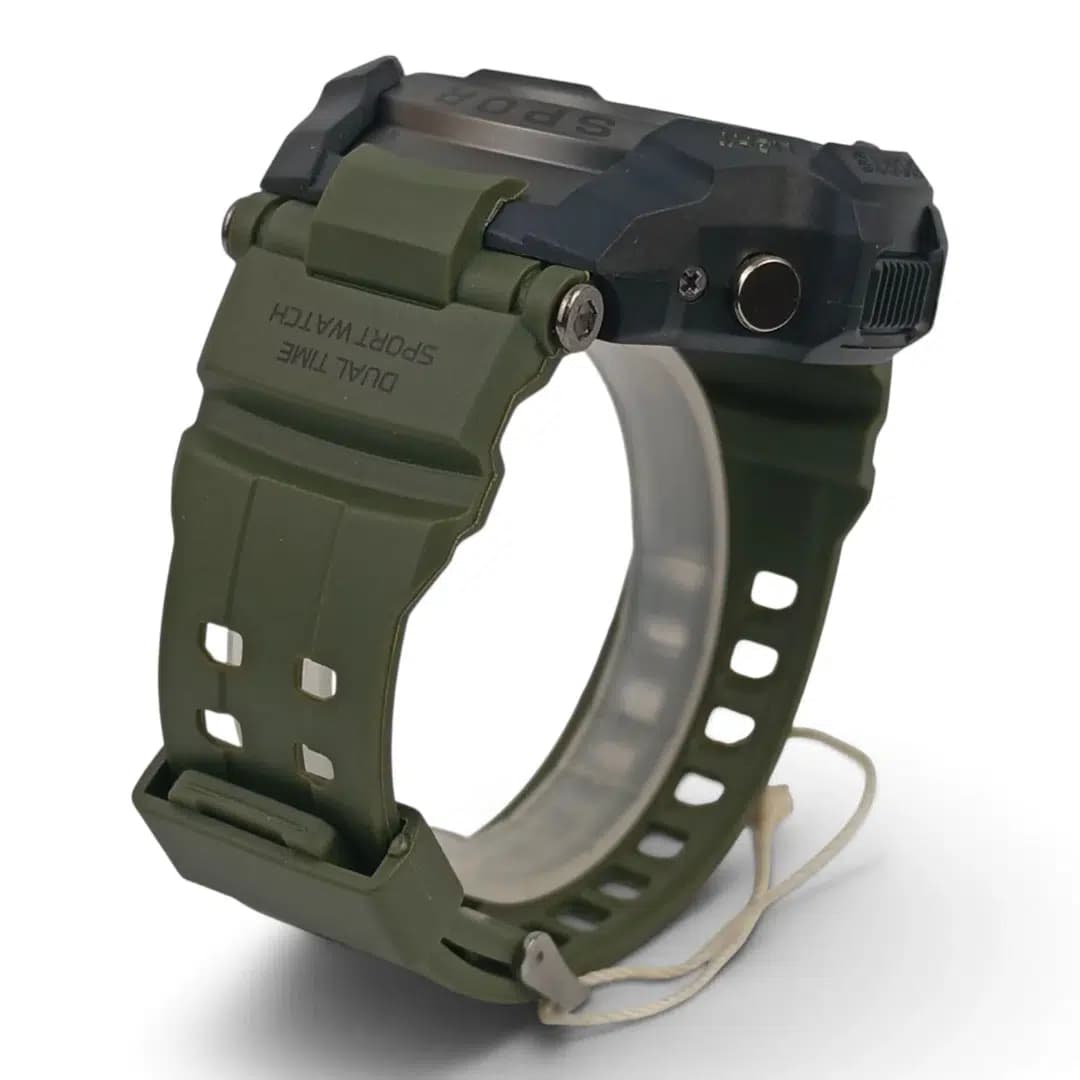 ساعت مچی اسپرت آیک | AIKE طرح G-SHOCK دیجیتالی مدل AK-1856 رنگ مشکی بند سبز به همراه جعبه و پاکت اورجینال — تصویر ۵