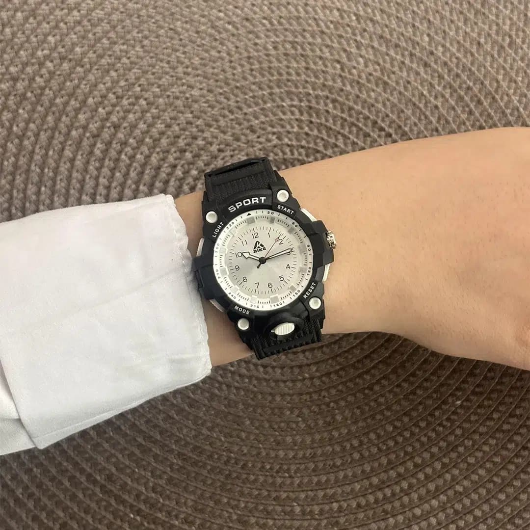ساعت مچی اسپرت آیک | AIKE طرح G-SHOCK عقربه ای مدل AK-005 رنگ مشکی به همراه جعبه و پاکت اورجینال — تصویر ۸
