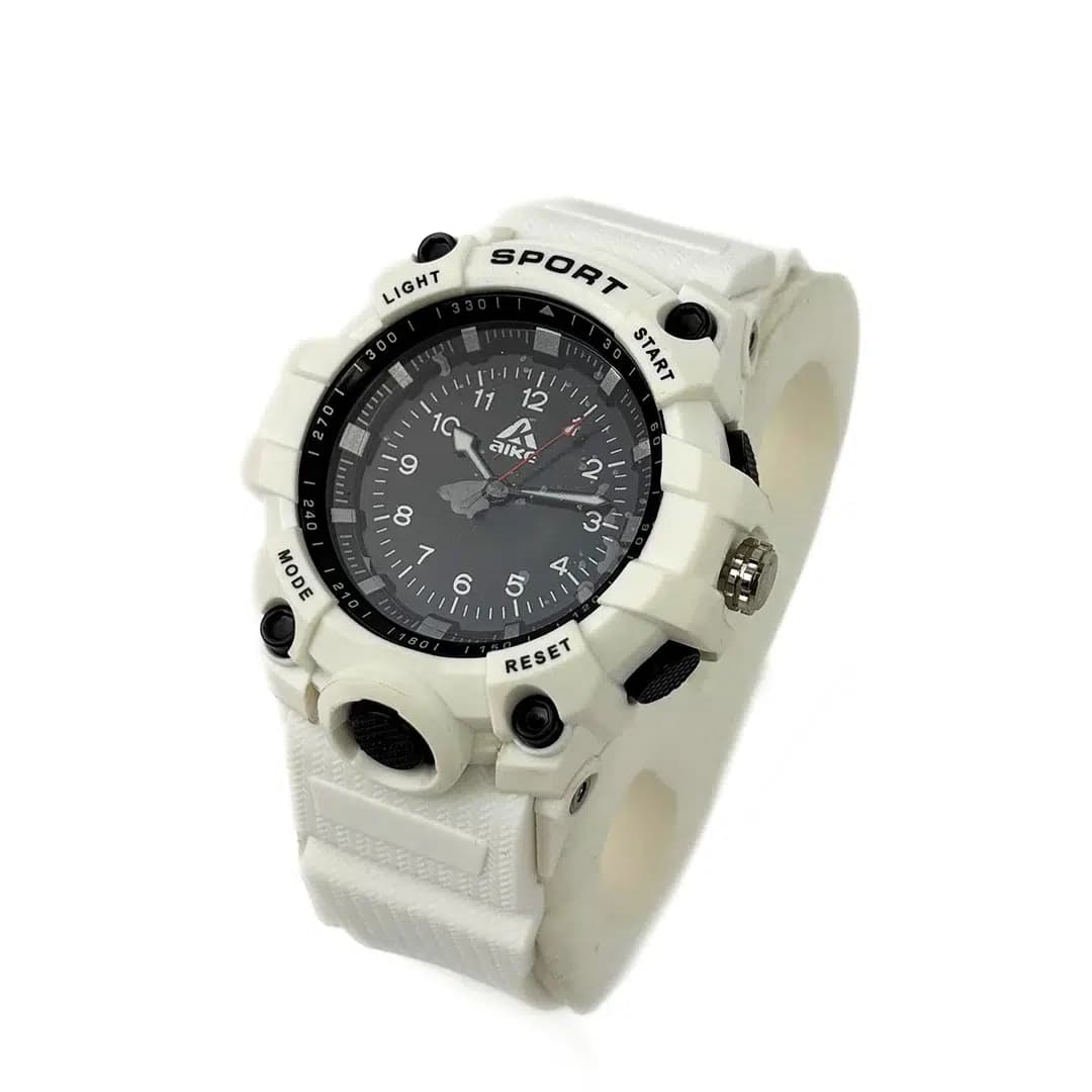 ساعت مچی اسپرت آیک | AIKE طرح G-SHOCK عقربه ای مدل AK-005 رنگ سفید به همراه جعبه و پاکت اورجینال — تصویر ۹