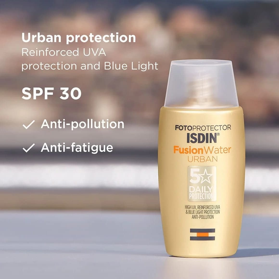 ضد آفتاب ایزدین فیوژن واتر اوربان SPF30 بدون رنگ 50 میل Isdin Fusion Water Urban Sunscreen SPF 30 Volume 50 ML — تصویر ۱۰