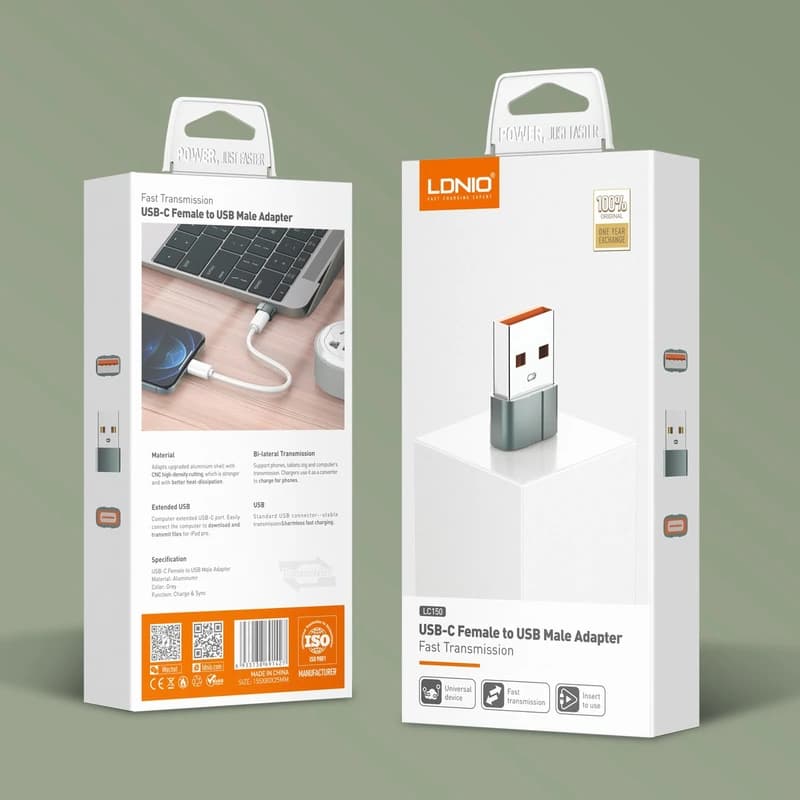 مبدل OTG الدینیو مدل LC150 تایپ سی به USB ( اورجینال ) — تصویر ۱۱