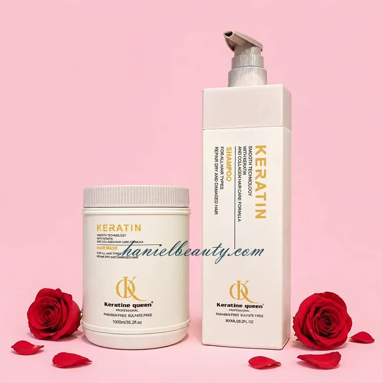 پک کراتینه Keratin Queen شامل شامپو و ماسک احیاکننده
