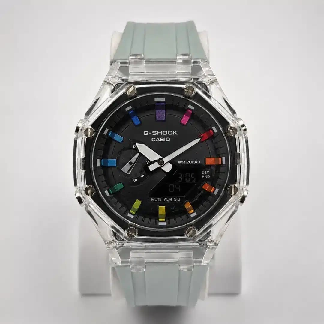 ساعت مچی اسپرت کاسیو جی شاک پمپی Casio G-Shock (های کپی درجه 1) طوسی — تصویر ۹