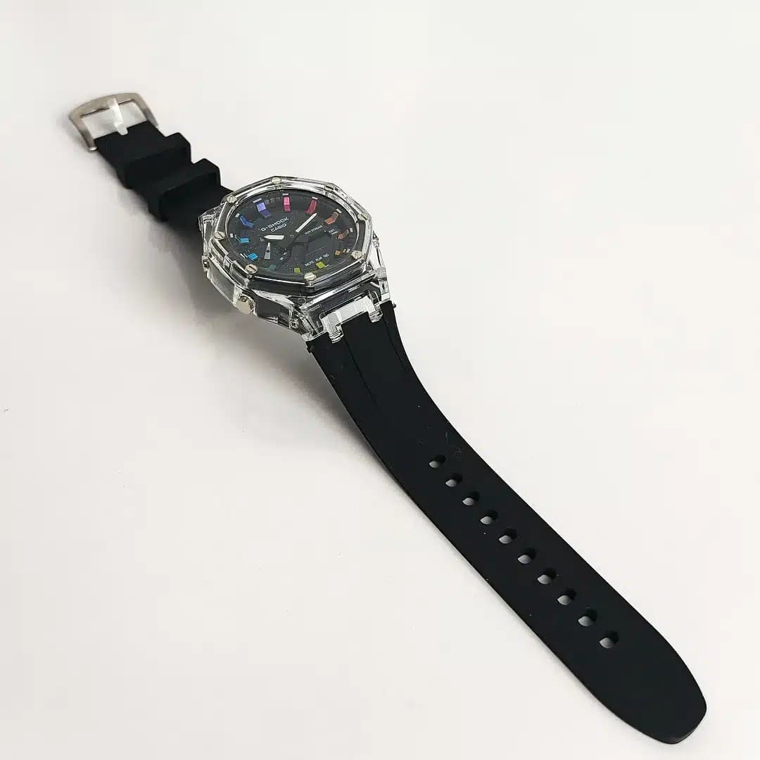 ساعت مچی اسپرت کاسیو جی شاک پمپی Casio G-Shock (های کپی درجه 1) کهکشانی مشکی — تصویر ۱۲