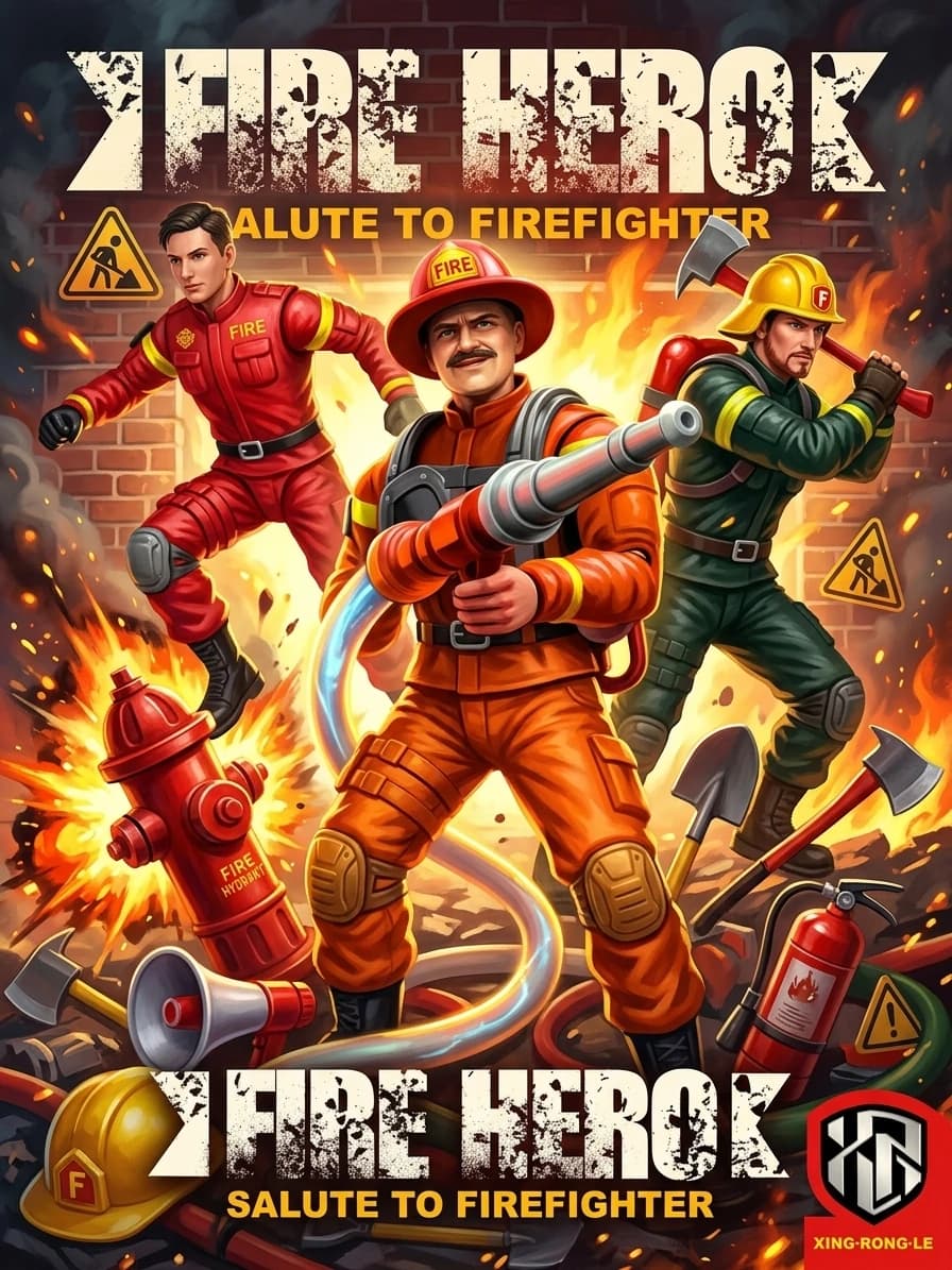 اکشن فیگور مرد آتش‌نشان مدل Fire Hero ارتفاع 20 سانتی‌متر