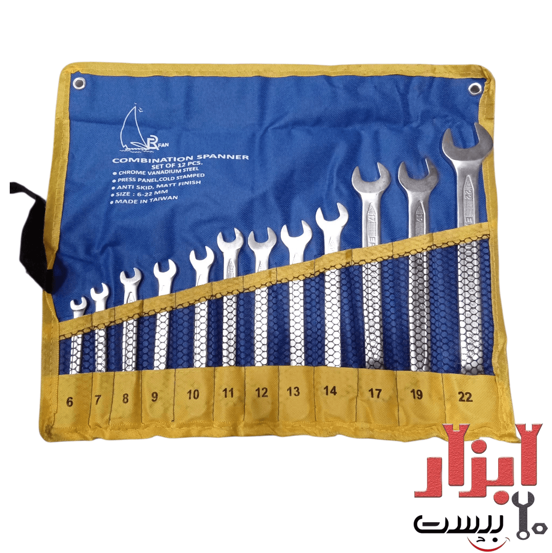 ست آچار یکسر رینگی یکسر تخت 12 عددی عرفان — تصویر ۳