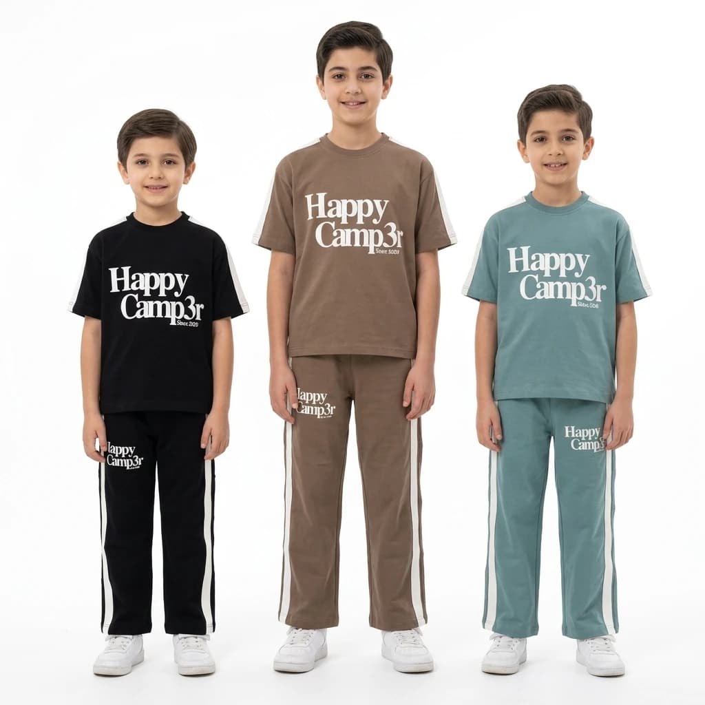 ست تیشرت شلوار بگ بچه‌گانه Happy Camp3r سایز 7 تا 14 سال — تصویر ۵