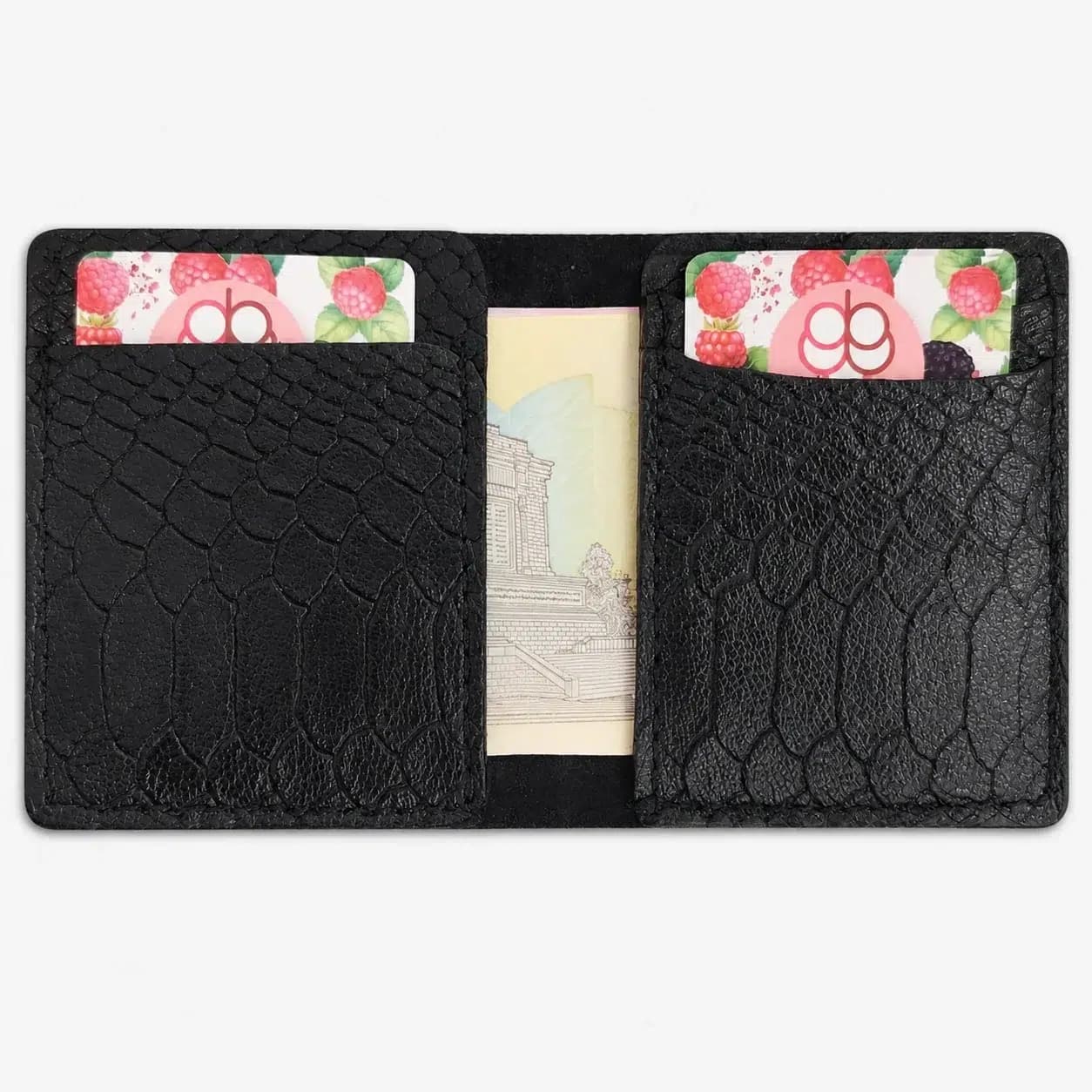کیف پول مینیمال کوچک چرم طبیعی طرح پیتون مدل آدرین