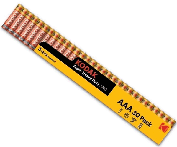باتری نیم قلمی کداک مدل Kodak Super Heavy Duty Zinc پک 30 عددی — تصویر ۲