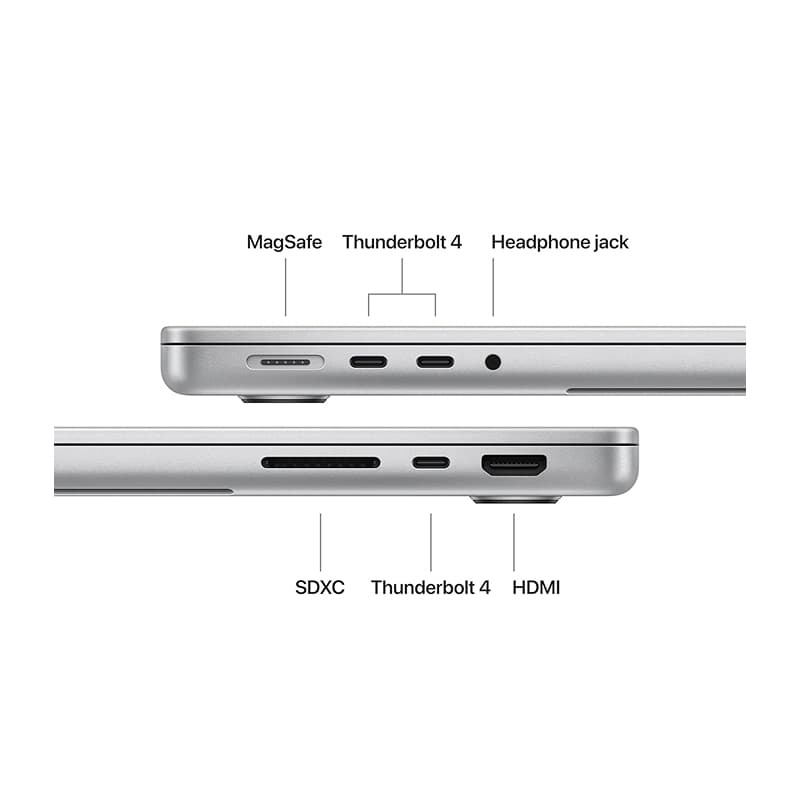مک بوک پرو 14 اینچ سیلور MDE54 (M5/10CPU/10GPU/16GB/1TB) 2026 — تصویر ۴