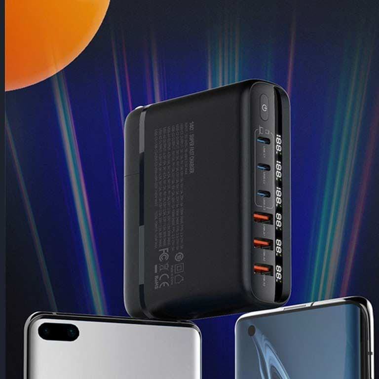 شارژر 6 پورت رومیزی فوق سریع GAN 140W الدینیو مدل A6140C ( اورجینال ) — تصویر ۸