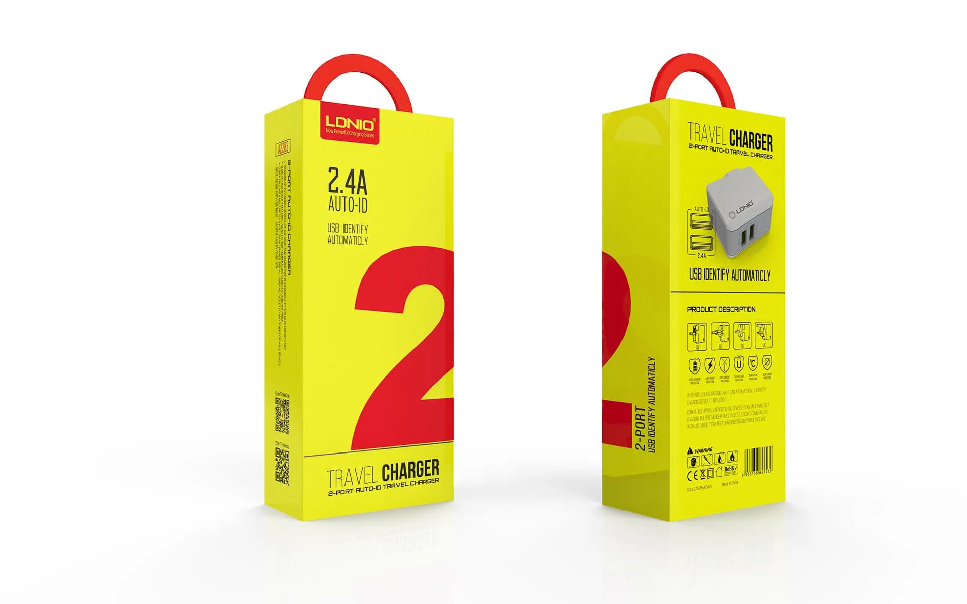 شارژر 2 پورت دیواری 2.4 آمپری الدینیو مدل A2203 + کابل TYPE C ( اورجینال ) — تصویر ۱۰