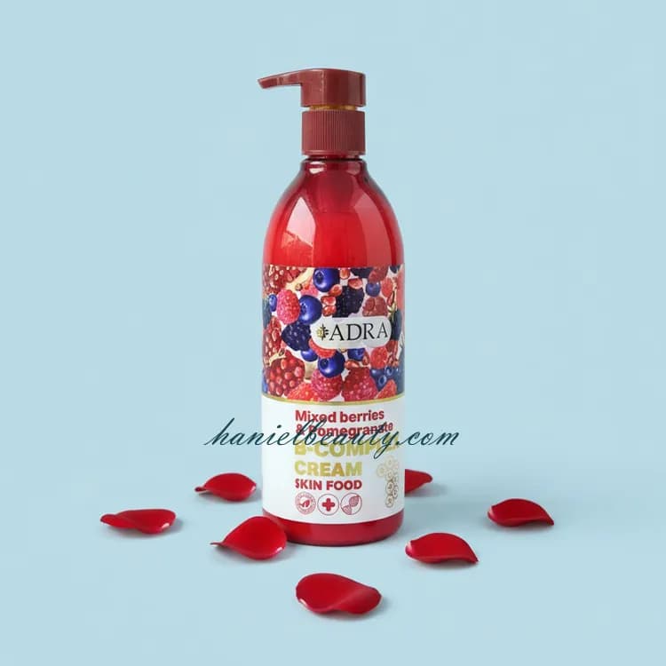 کرم مرطوب‌کننده آدرا B-Complex با عصاره تمشک و انار — تصویر ۳