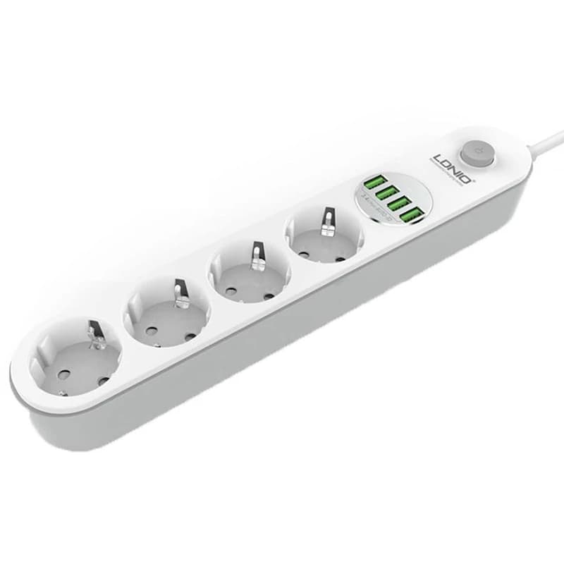 چندراهی برق 4 خانه ارت دار الدینیو مدلSE4432 + شارژر USB با کابل 2 متری ( اورجینال ) — تصویر ۷