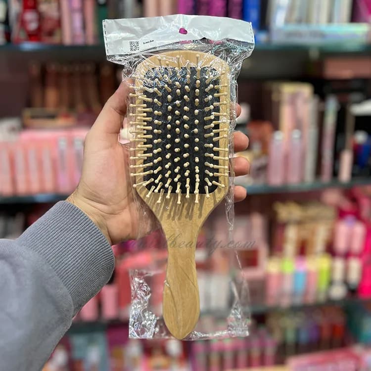 برس چوبی بامبو اصل ضد موخوره مناسب حالت‌دهی مو — تصویر ۵