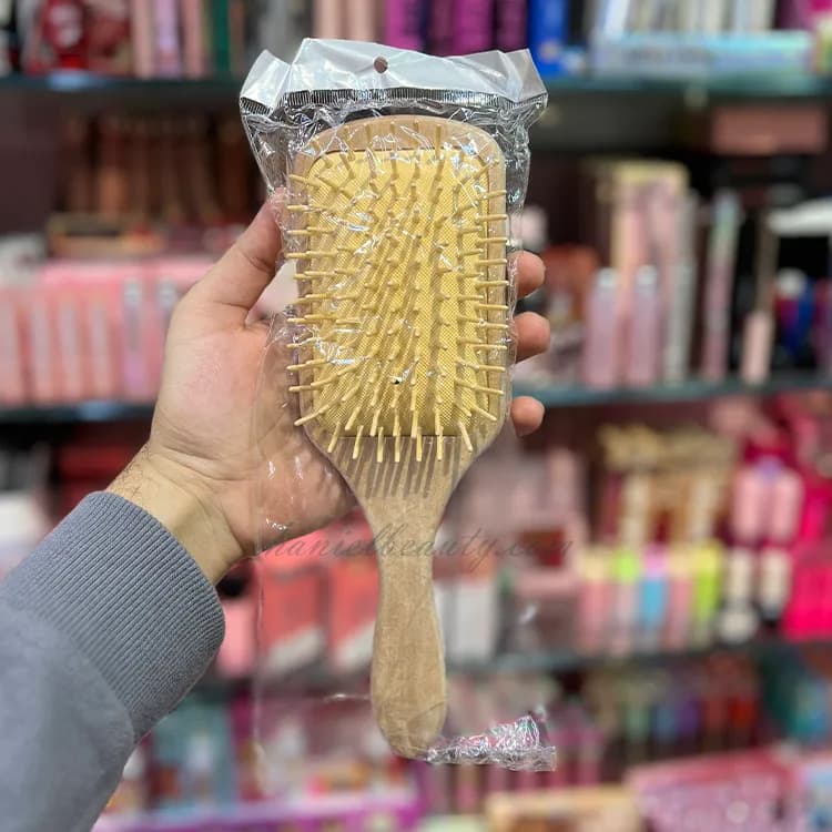 برس چوبی بامبو اصل ضد موخوره مناسب حالت‌دهی مو — تصویر ۳