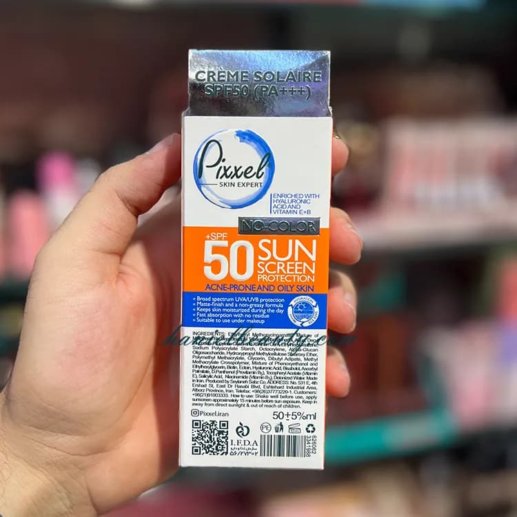 کرم ضد آفتاب پیکسل پوست چرب بدون رنگ SPF 50 — تصویر ۳