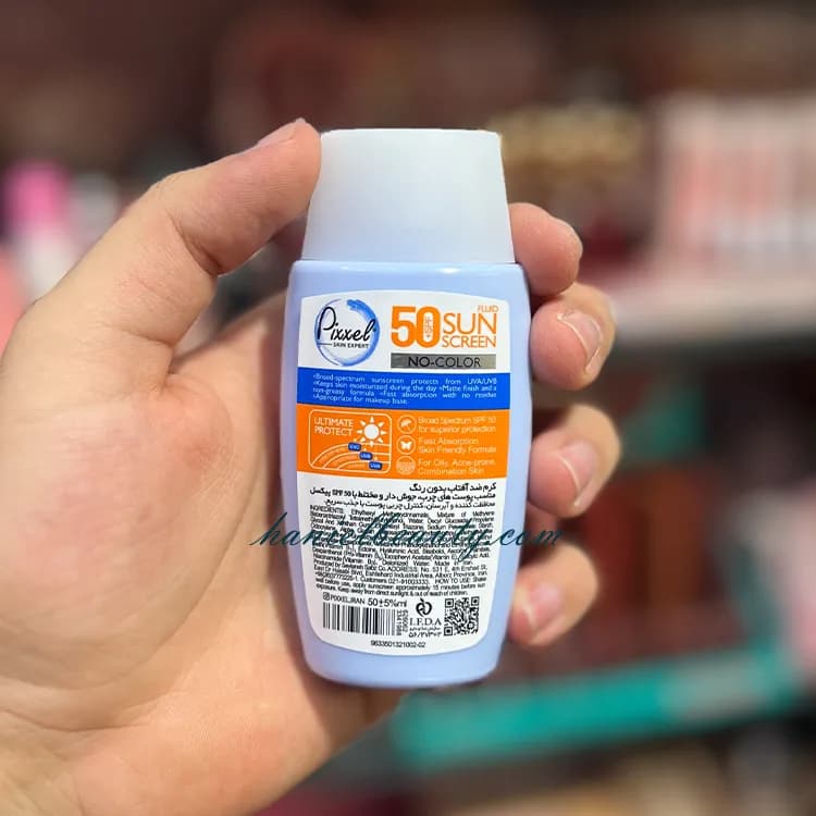 کرم ضد آفتاب پیکسل پوست چرب بدون رنگ SPF 50 — تصویر ۶