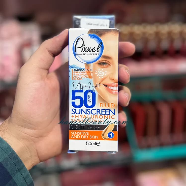کرم ضد آفتاب پیکسل بژ روشن پوست خشک SPF 50 — تصویر ۹