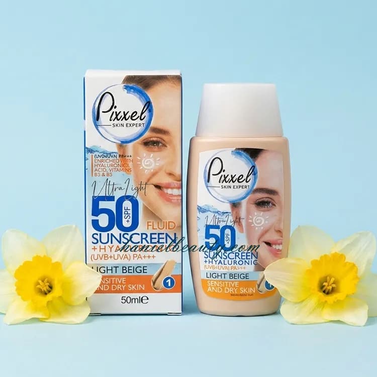 کرم ضد آفتاب پیکسل بژ روشن پوست خشک SPF 50 — تصویر ۷