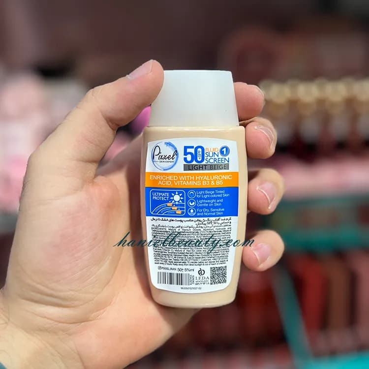 کرم ضد آفتاب پیکسل بژ روشن پوست خشک SPF 50 — تصویر ۶