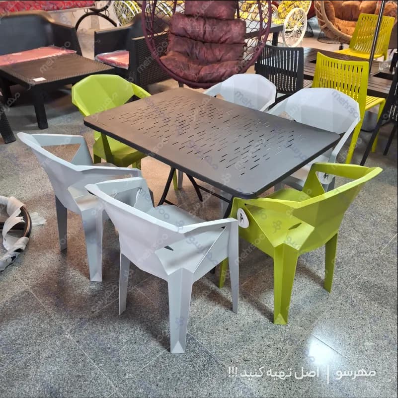 میز و صندلی غذاخوری شش نفره متال 3 — تصویر ۵