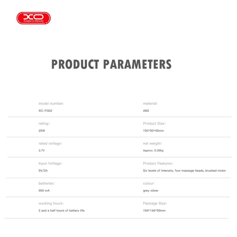 ماساژور تفنگی ایکس او مدل XO FG02 — تصویر ۹