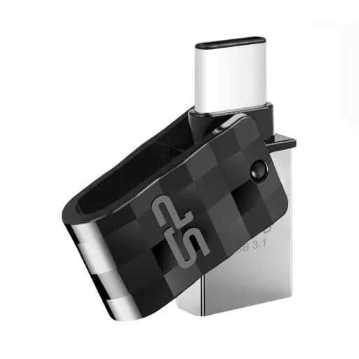 فلش مموری 128 گیگابایت سیلیکون پاور مدل Silicon Power Dual USB C31 Type-A + Type-C USB 3.2 با گارانتی 60 ماهه شرکتی